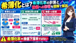 希薄化とは?希薄化率の計算と株価への影響を図解で解説