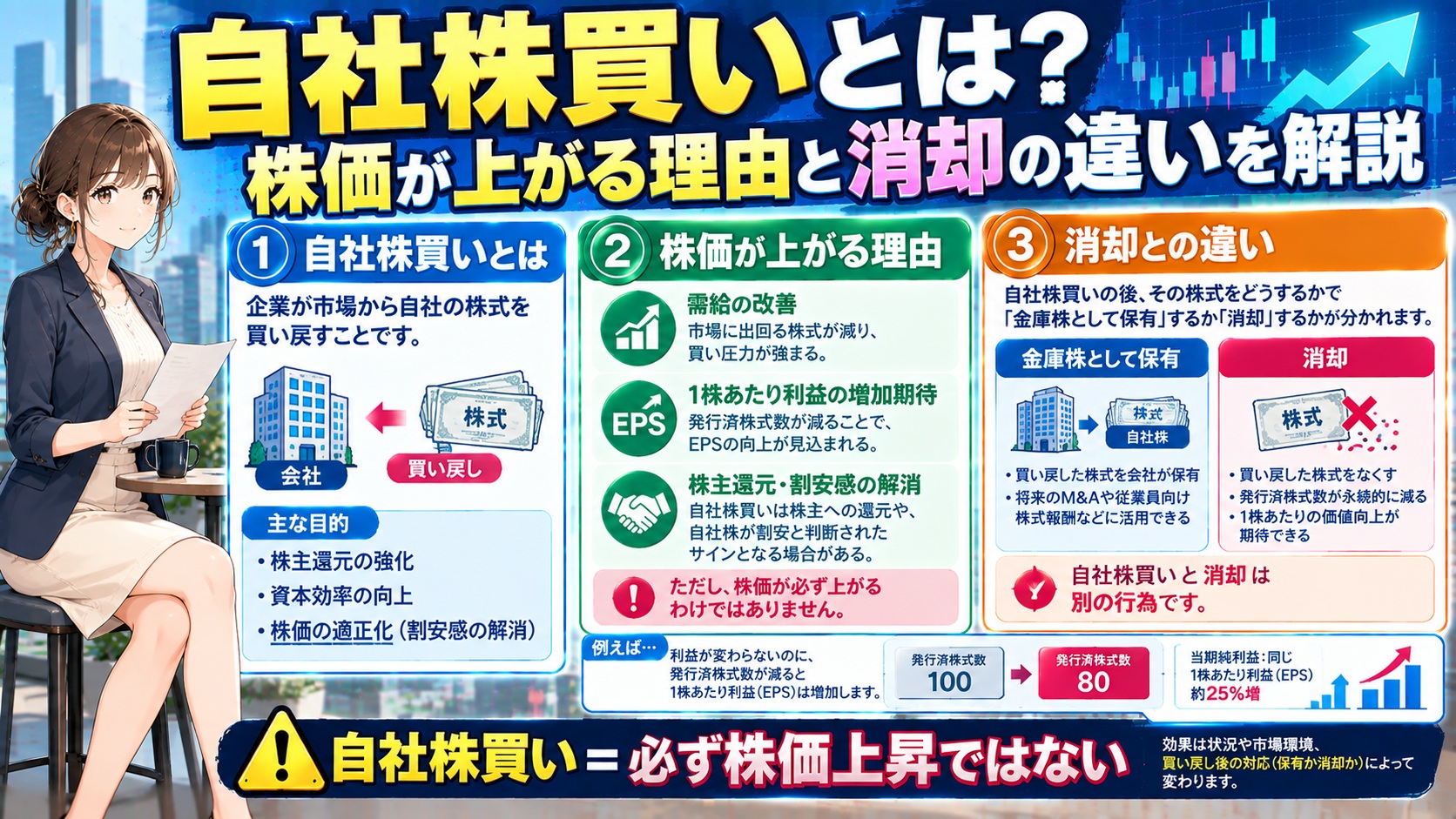 自社株買いとは?株価が上がる理由と消却の違いを解説