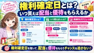 権利確定日とは?いつ買えば配当と優待をもらえるか