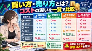 買い方・売り方とは?コストの違いを一覧で比較