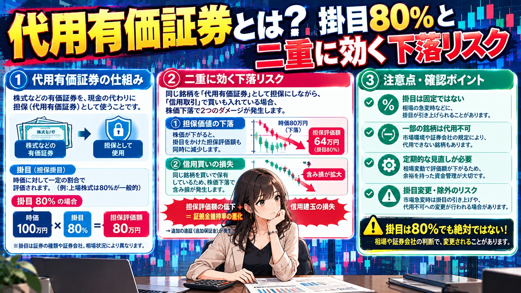 代用有価証券とは？掛目80％と二重に効く下落リスク