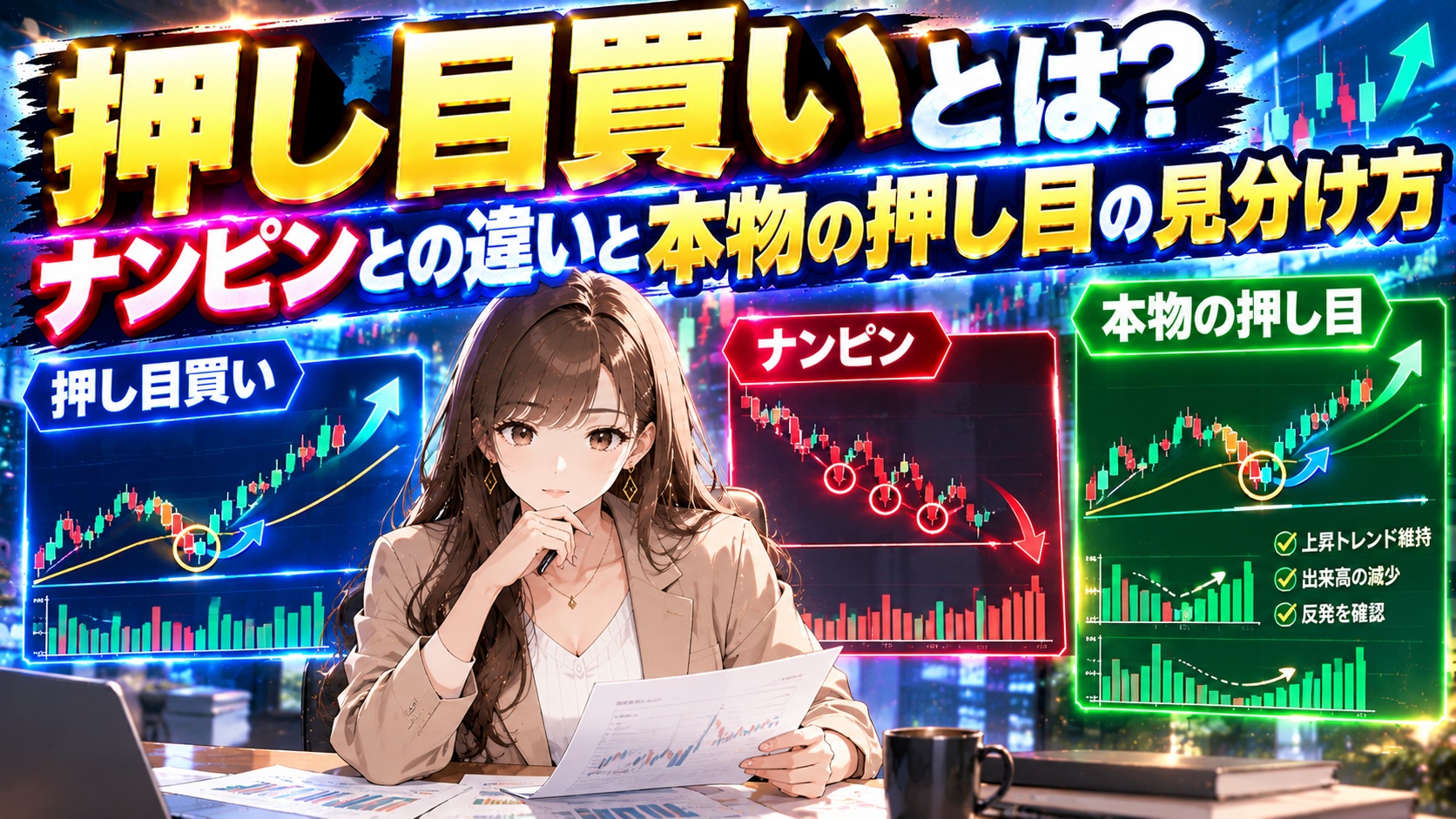 押し目買いとは？ナンピンとの違いと本物の押し目の見分け方