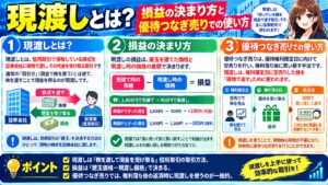 現渡しとは？損益の決まり方と優待つなぎ売りでの使い方