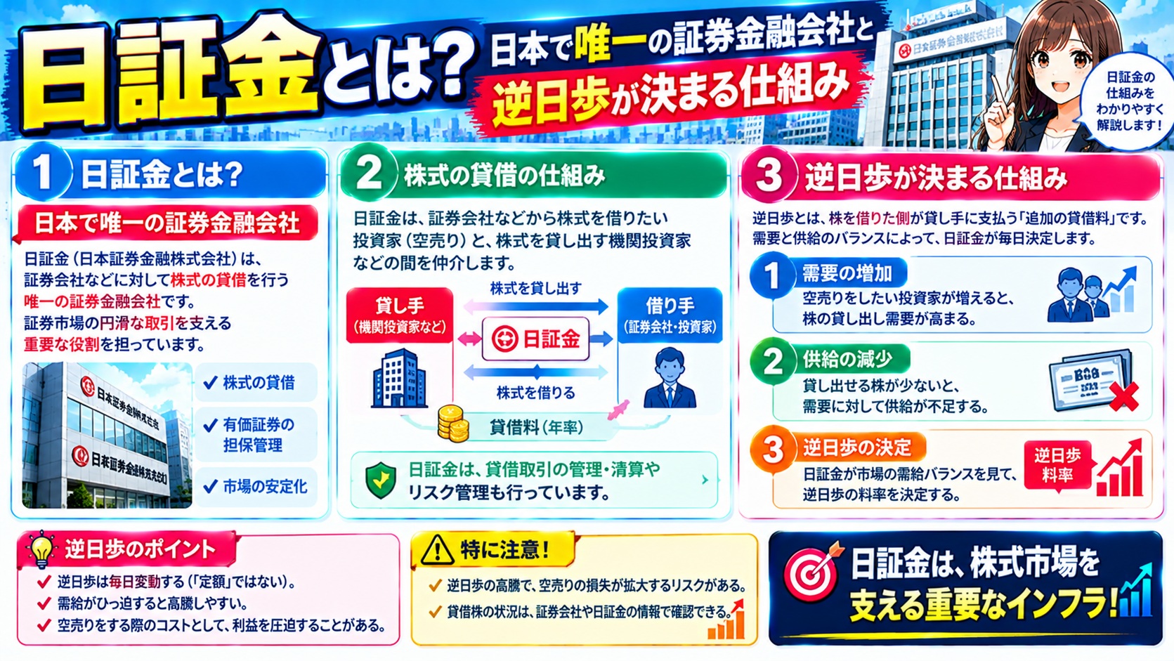 日証金とは?日本で唯一の証券金融会社と逆日歩が決まる仕組み