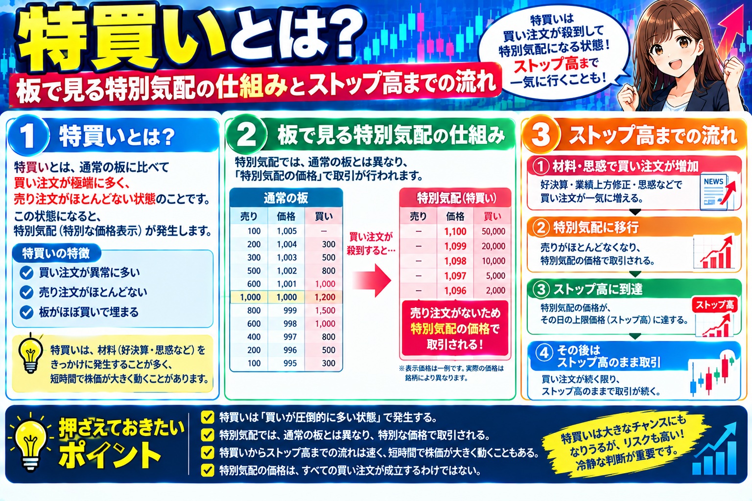 特買いとは?板で見る特別気配の仕組みとストップ高までの流れ