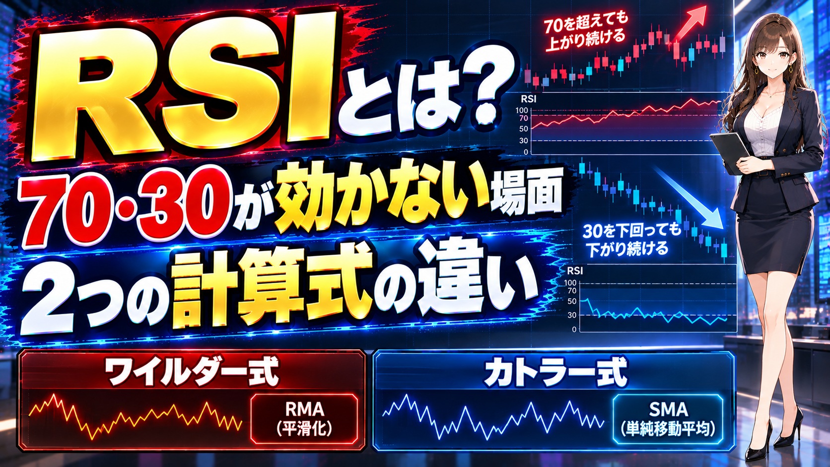 RSIとは?70・30が効かない場面と2つの計算式の違い