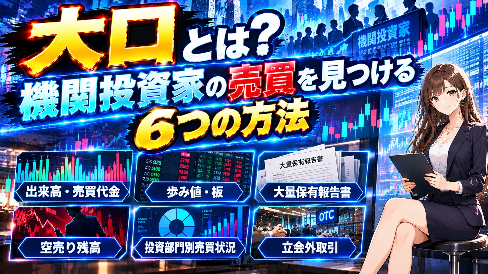 大口とは?機関投資家の売買を見つける6つの方法