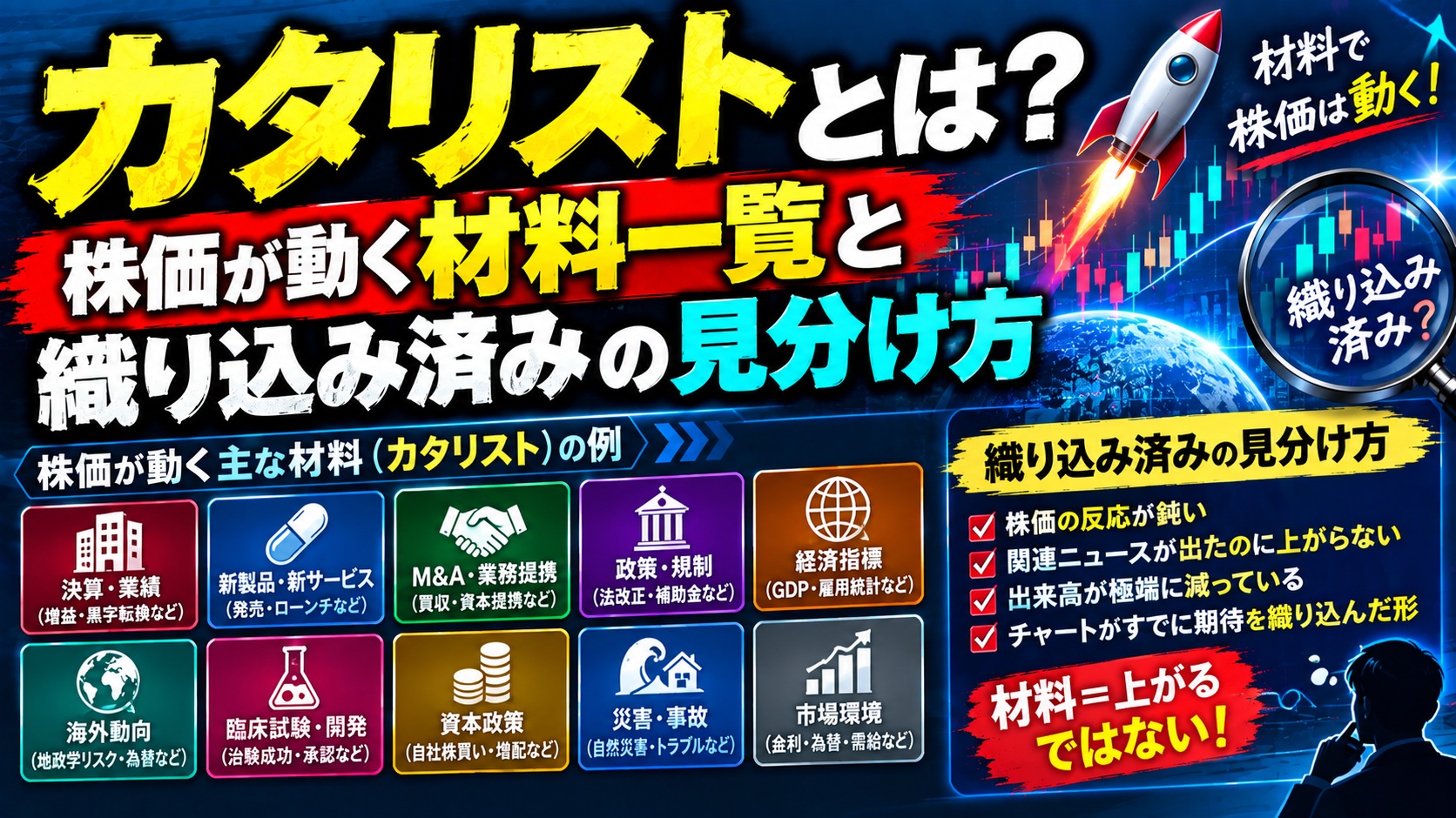 カタリストとは？株価が動く材料一覧と織り込み済みの見分け方