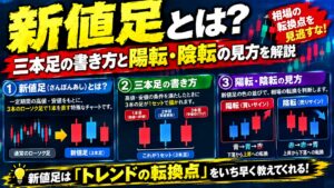 新値足とは？三本足の書き方と陽転・陰転の見方を解説