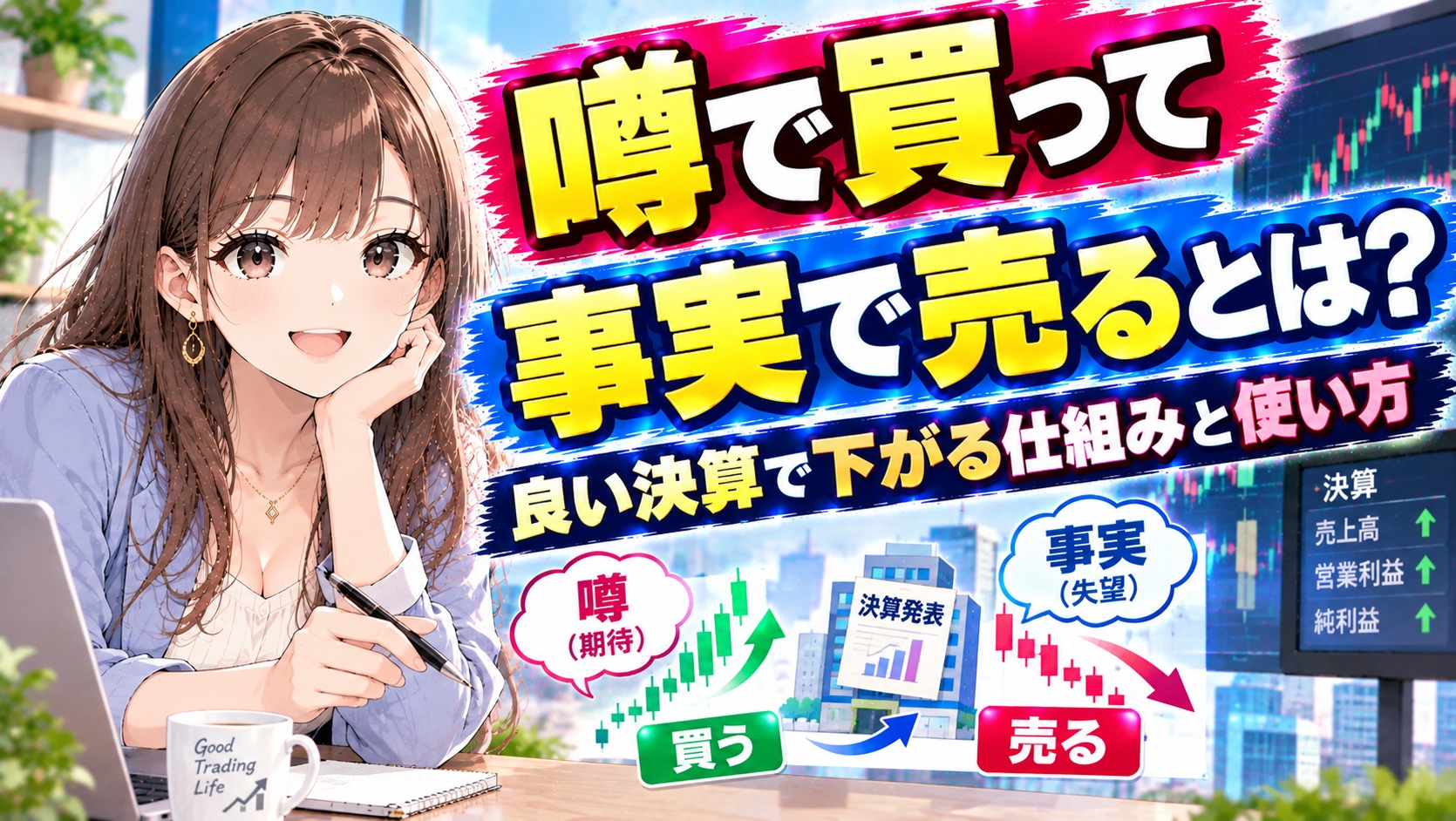噂で買って事実で売るとは？良い決算で下がる仕組みと使い方