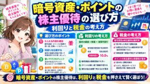 暗号資産・ポイントの株主優待の選び方|利回りと税金の考え方
