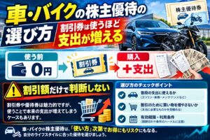 車・バイクの株主優待の選び方|割引券は使うほど支出が増える