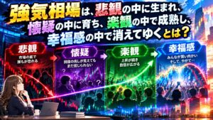 強気相場は、悲観の中に生まれ、懐疑の中に育ち、楽観の中で成熟し、幸福感の中で消えてゆくとは？