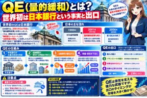 QE（量的緩和）とは？世界初は日本銀行という事実と出口