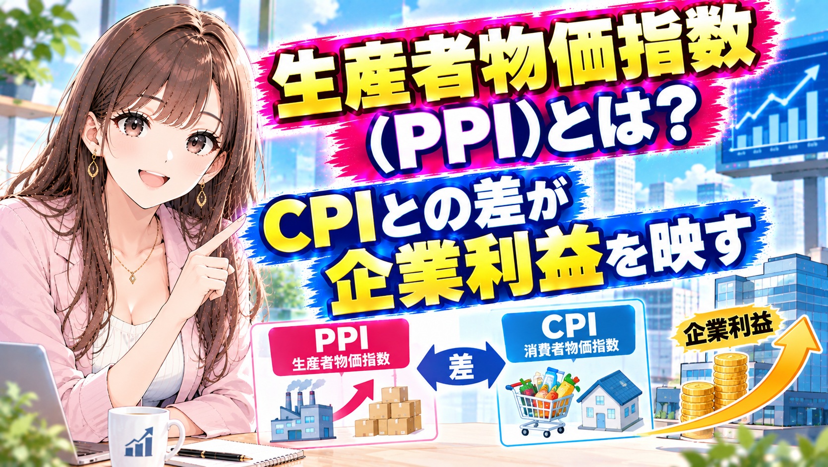 生産者物価指数（PPI）とは？CPIとの差が企業利益を映す