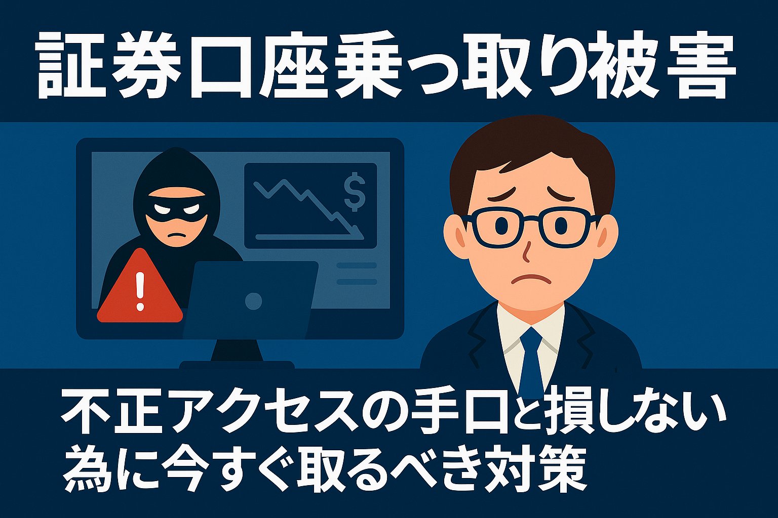 証券口座乗っ取り被害:不正アクセスの手口と損しない為に今すぐ取るべき対策