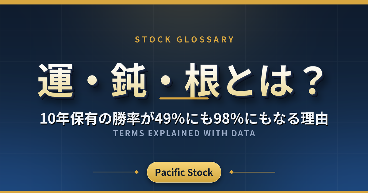 運・鈍・根とは？10年保有の勝率が49％にも98％にもなる理由