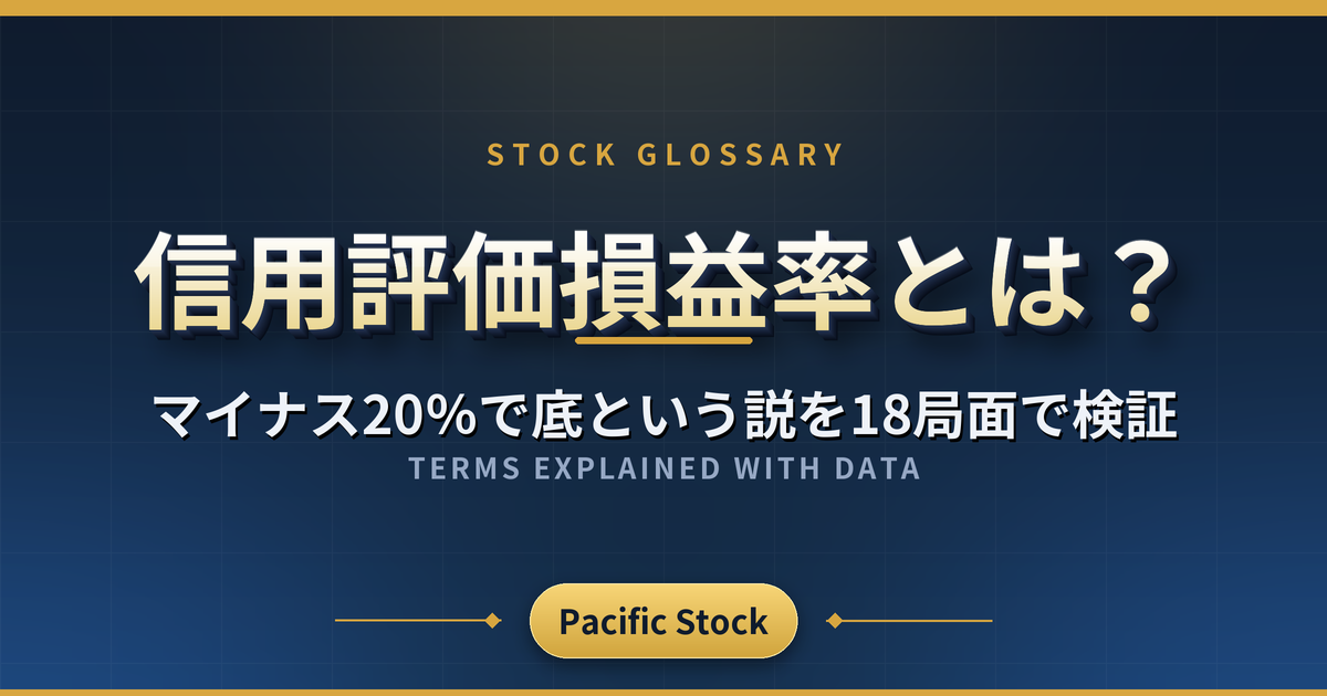 信用評価損益率とは?マイナス20%で底という説を18局面で検証