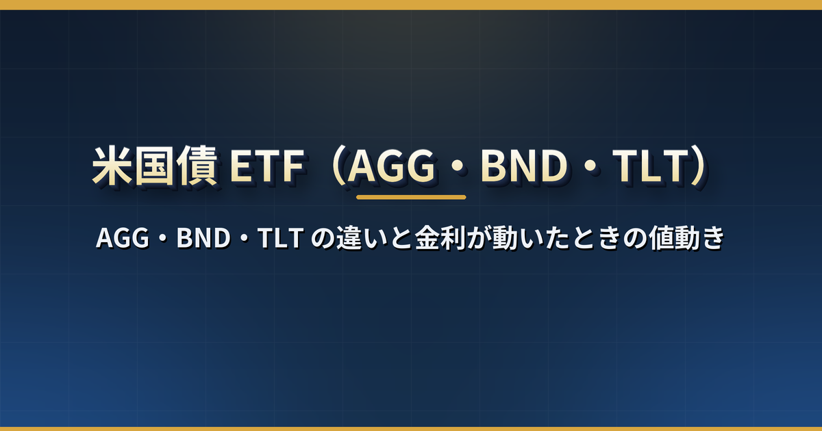 米国債 ETF とは?AGG・BND・TLT の違い(対象・残存期間・デュレーション・利回り)と金利が動いたときの値動き【2026 年版】