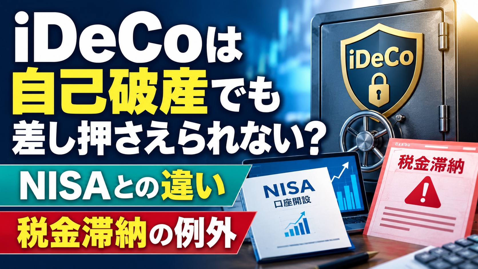 iDeCoは自己破産でも差し押さえられない？NISAとの違いと税金滞納の例外【2026年12月改正】